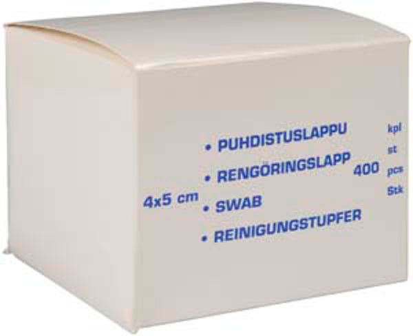 Ihonpuhdistuslappu 4x5cm irrallinen rasiassa 400kpl