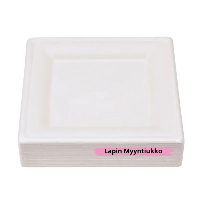 Nelikulmaiset biohajoavat lautaset 16x16cm - Ympäristöystävällinen kertakäyttöastia