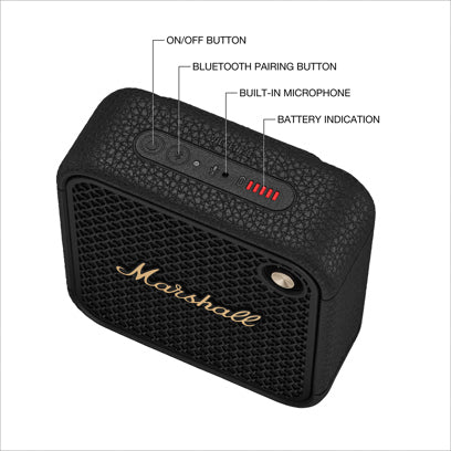 Marshall Willen II kannettava Bluetooth-kaiutin alk. 10kpl. merkkauksella